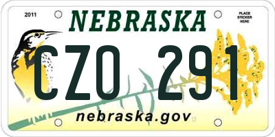 NE license plate CZO291