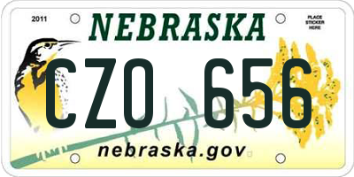 NE license plate CZO656
