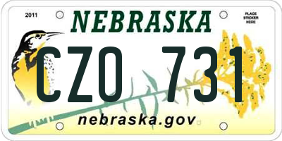 NE license plate CZO731