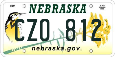 NE license plate CZO812