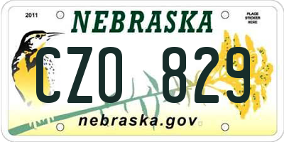NE license plate CZO829
