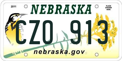 NE license plate CZO913