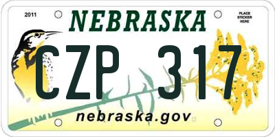 NE license plate CZP317