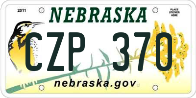 NE license plate CZP370