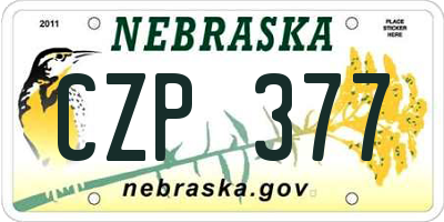 NE license plate CZP377