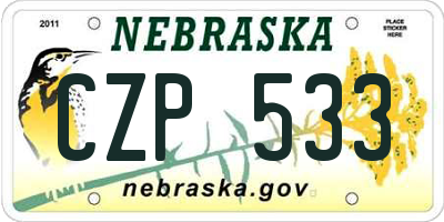 NE license plate CZP533