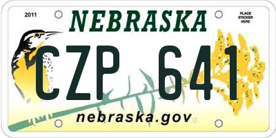 NE license plate CZP641