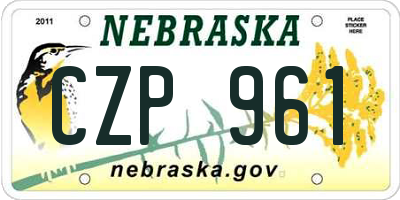 NE license plate CZP961
