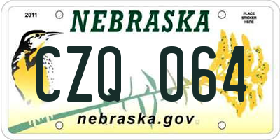 NE license plate CZQ064