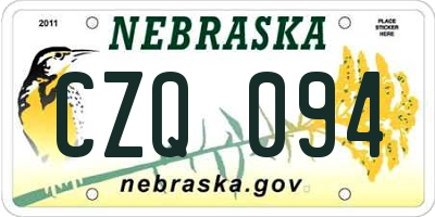 NE license plate CZQ094