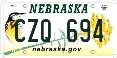 NE license plate CZQ694