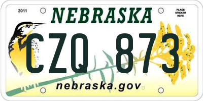 NE license plate CZQ873