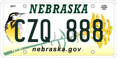 NE license plate CZQ888
