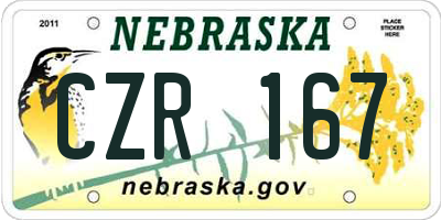 NE license plate CZR167