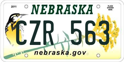 NE license plate CZR563