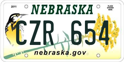 NE license plate CZR654
