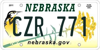 NE license plate CZR771
