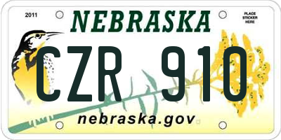 NE license plate CZR910