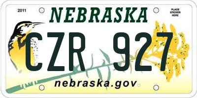 NE license plate CZR927