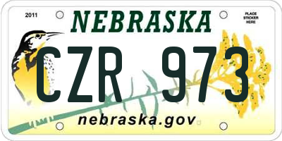 NE license plate CZR973