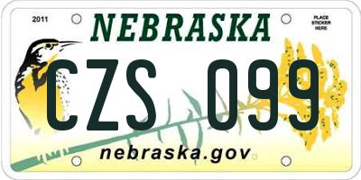 NE license plate CZS099