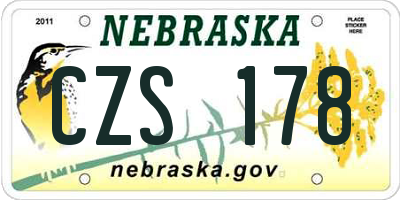 NE license plate CZS178