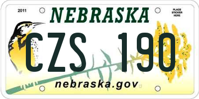 NE license plate CZS190