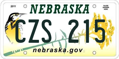 NE license plate CZS215