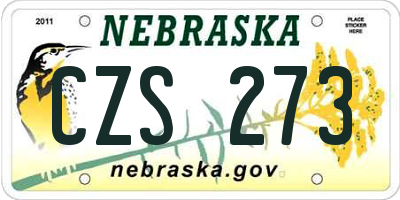 NE license plate CZS273