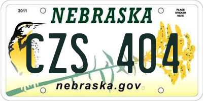NE license plate CZS404