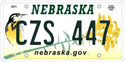 NE license plate CZS447