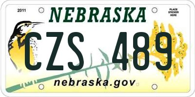 NE license plate CZS489
