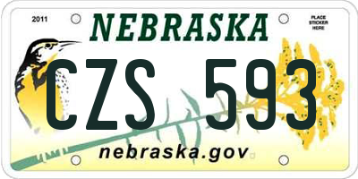 NE license plate CZS593