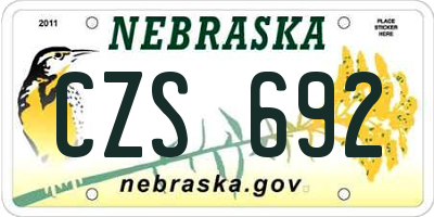 NE license plate CZS692
