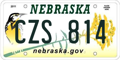 NE license plate CZS814