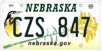 NE license plate CZS847