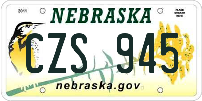 NE license plate CZS945