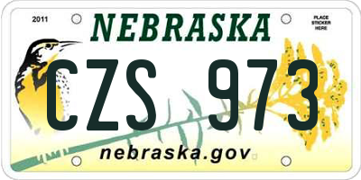 NE license plate CZS973