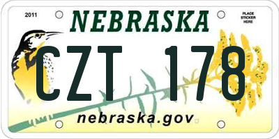 NE license plate CZT178