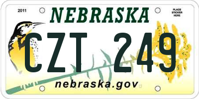 NE license plate CZT249