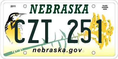 NE license plate CZT251