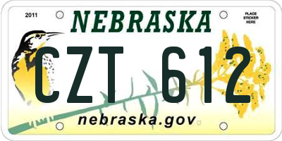 NE license plate CZT612
