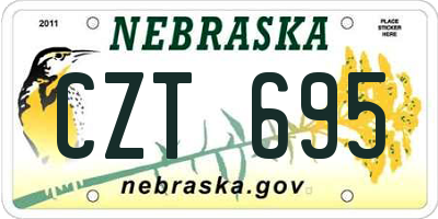 NE license plate CZT695