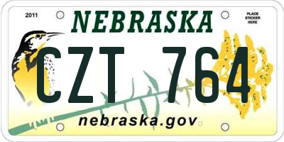 NE license plate CZT764