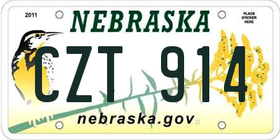 NE license plate CZT914