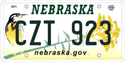 NE license plate CZT923