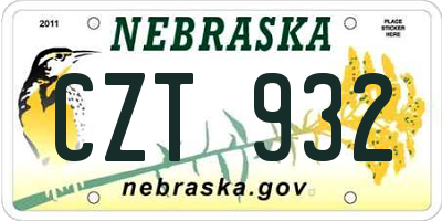 NE license plate CZT932