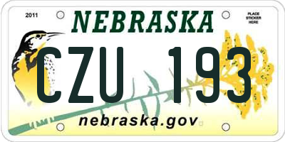 NE license plate CZU193