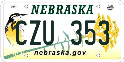 NE license plate CZU353