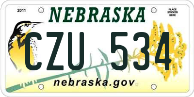 NE license plate CZU534